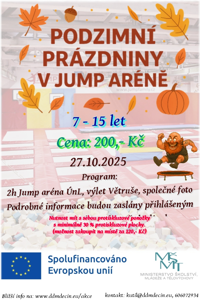 Podzimní prázdniny v Jump aréně